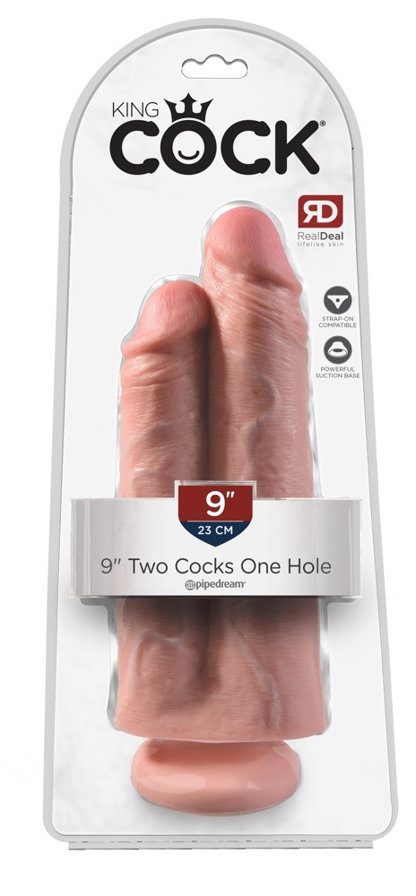 KING COCK 9  TWO COCKS ONE HOLE - FLESH