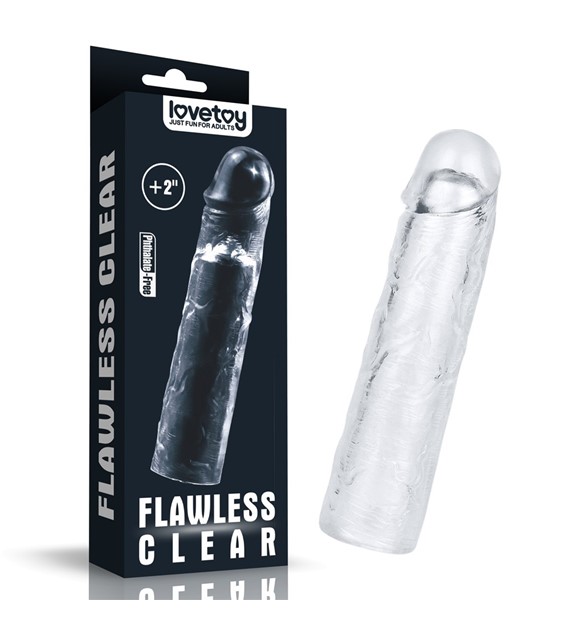 FLAWLESS CLEAR PENIS SLEEVE ADD 2''