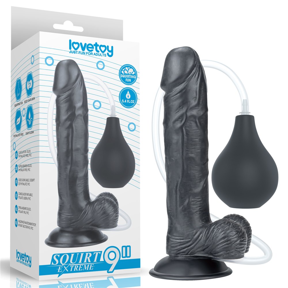 DILDO 9'' SQUIRT EXTREME DILDO – BLACK