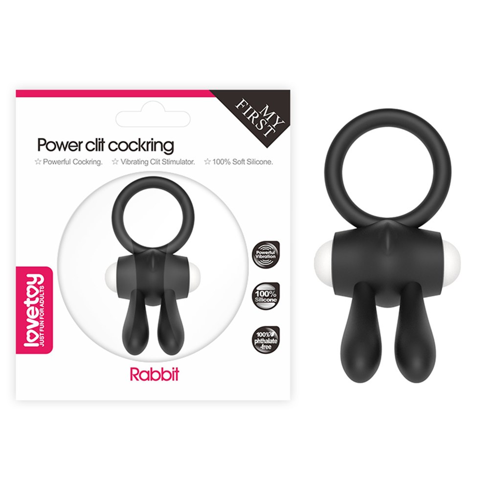 PIERŚCIEŃ POWER CLIT SILICONE COCKRING CZARNY