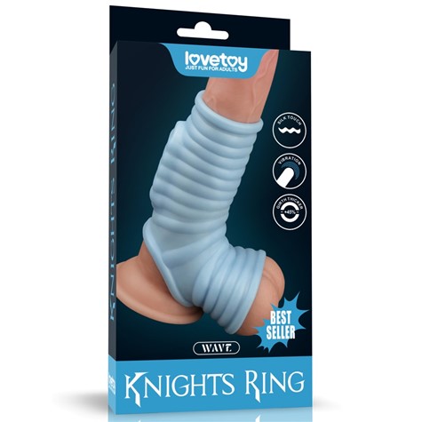 VIBRATING WAVE KNIGHTS RING WITH SCROTUM SLEE