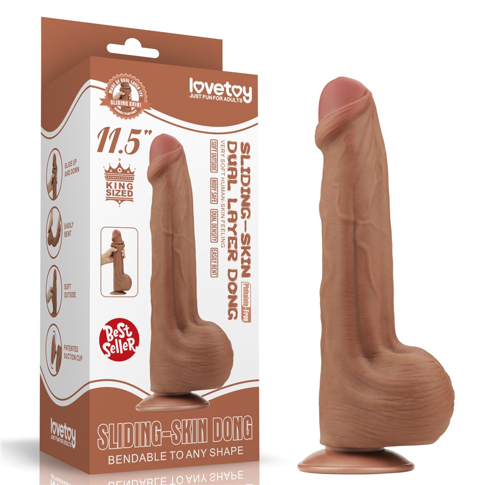 11.5'' KING SIZED SLIDING SKIN DUAL LAYER DONG