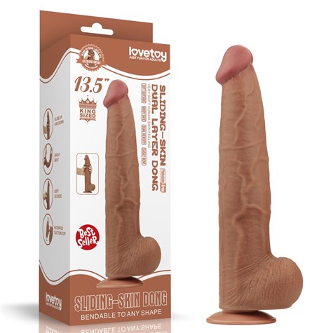 13.5'' KING SIZED SLIDING SKIN DUAL LAYER DONG