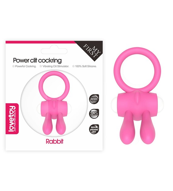 POWER CLIT SILICONE COCKRING PINK