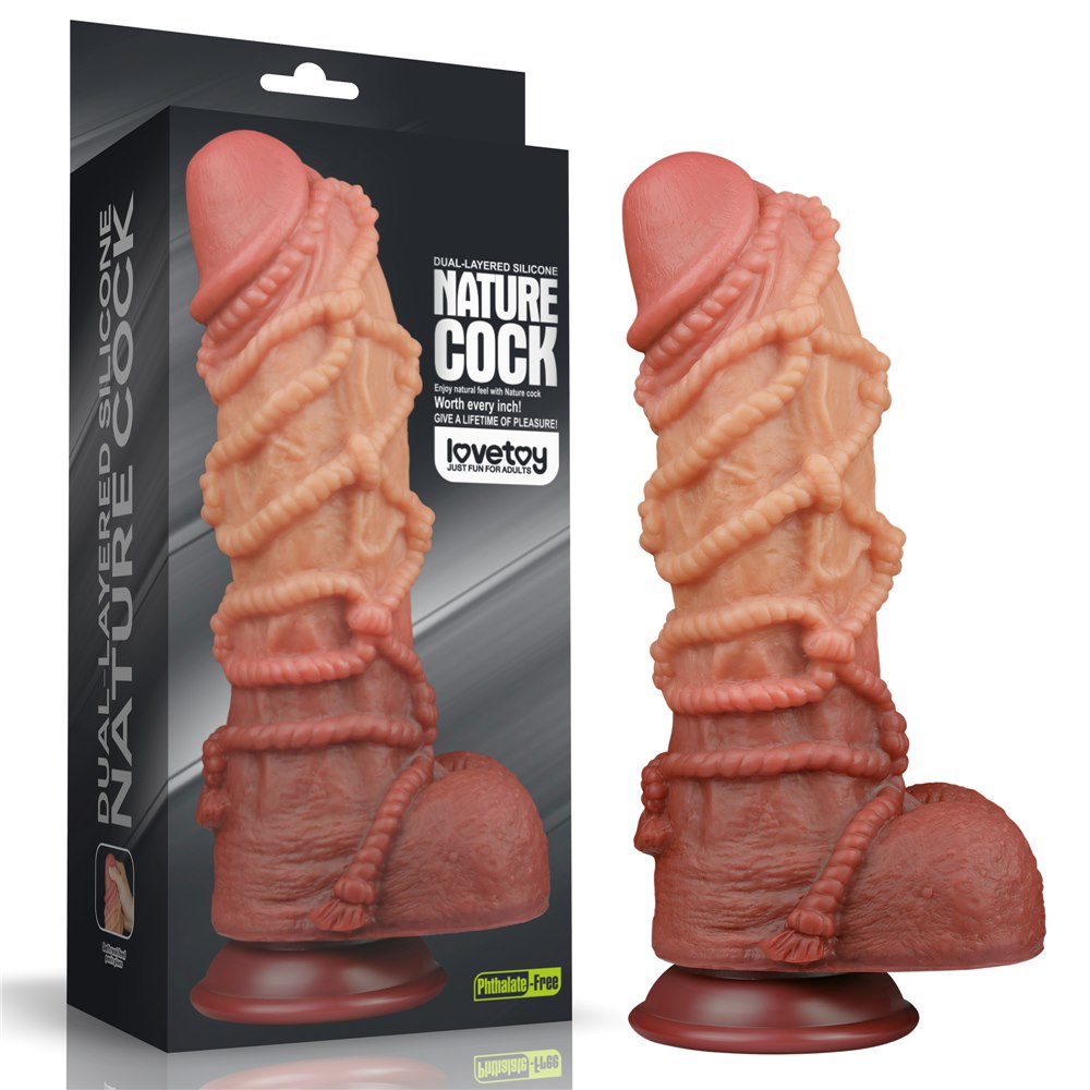 10.5'' DUAL LAYERED PLATINUM SILICONE COCK WI