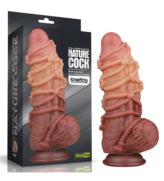 9.5'' DUAL LAYERED PLATINUM SILICONE COCK WIT