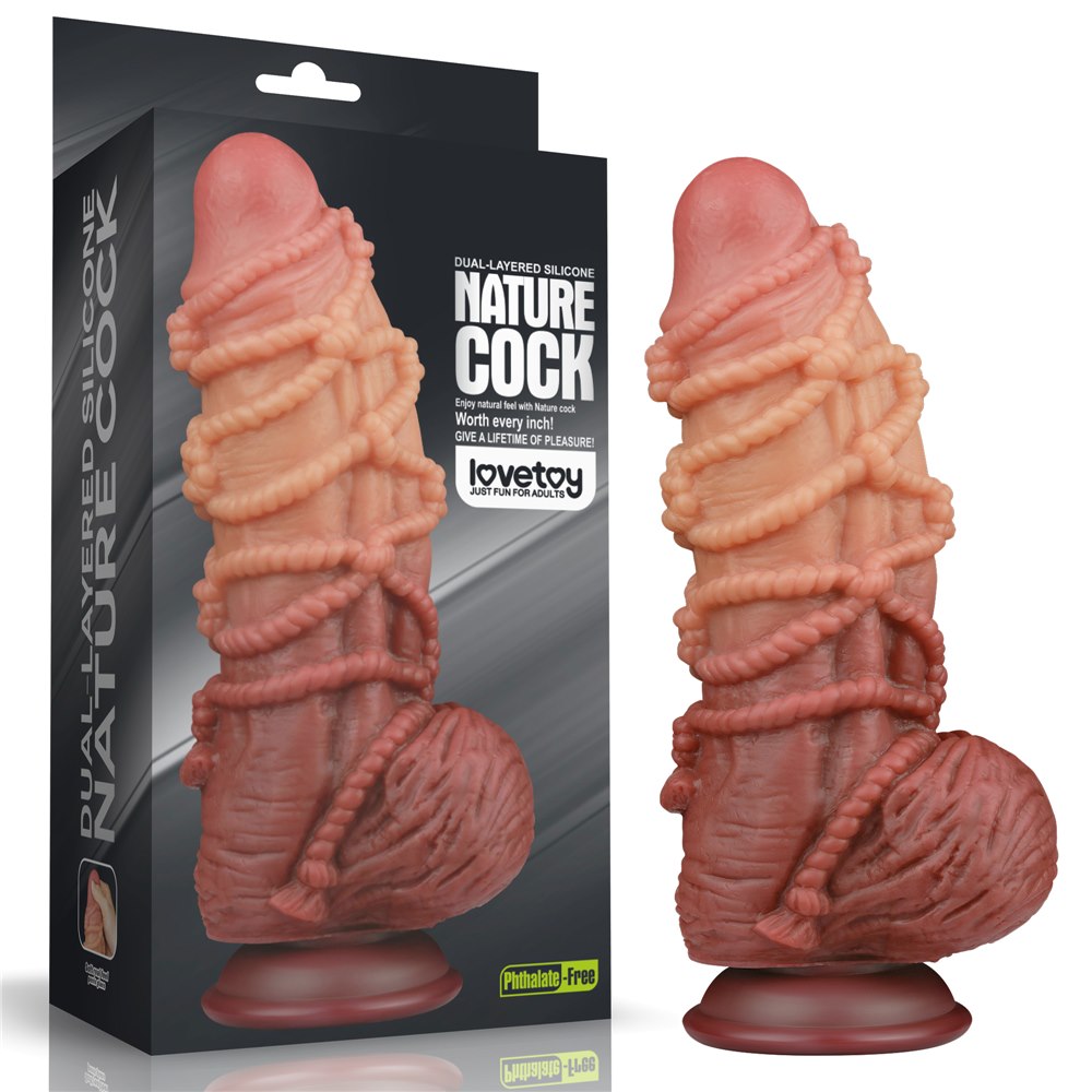 9.5'' DUAL LAYERED PLATINUM SILICONE COCK WIT