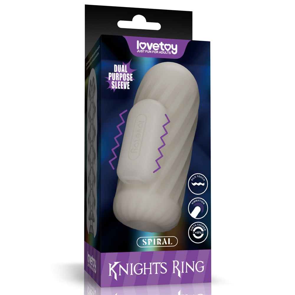 KNIGHTS RING VIBRATING DUAL PURPOSE SLEEVE-SPIRAL