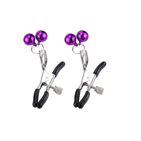 NIPPLE CLAMPS WITH BELL PURPLE GUILTY TOYS 