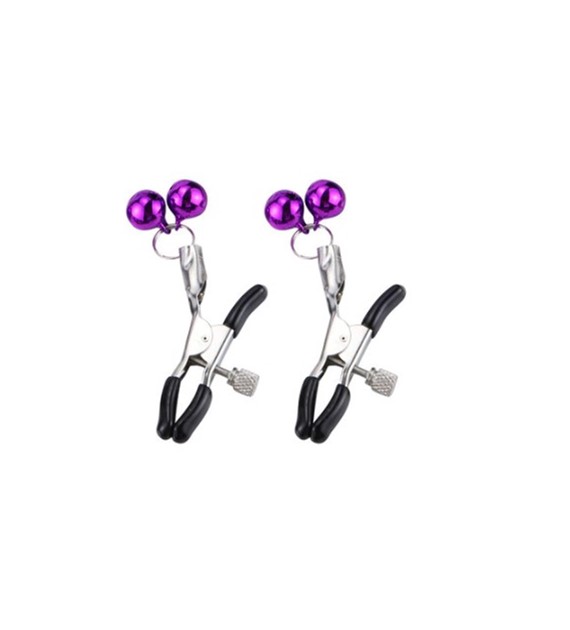 NIPPLE CLAMPS WITH BELL PURPLE GUILTY TOYS 