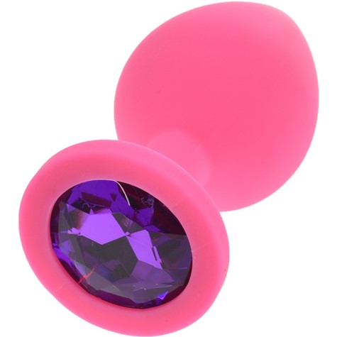 ANAL SILICONE BUTTPLUG MEDIUM PINK/PURPLE GUILTY TOYS