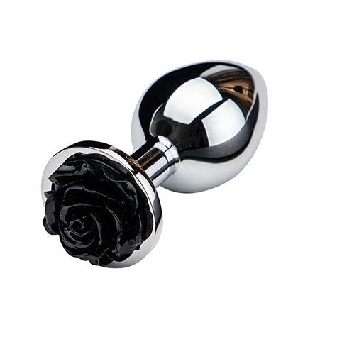 ANAL PLUG ROSE PLEASURE SMALL SILVER/BLACK GUILTY TOYS