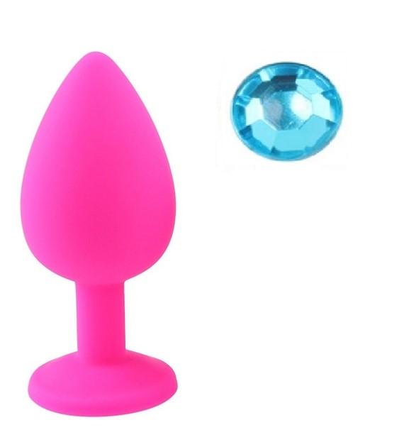 BUTTPLUG LARGE PINK/BRIGHT BLUE GUILTY TOYS