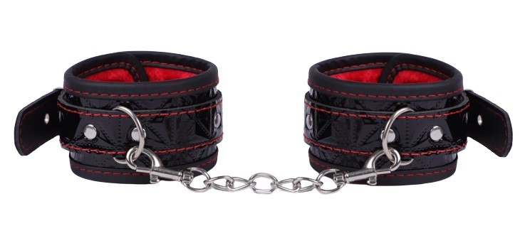 RESTRAINT ME HANDCUFFS BLACK/RED GUILTY TOYS