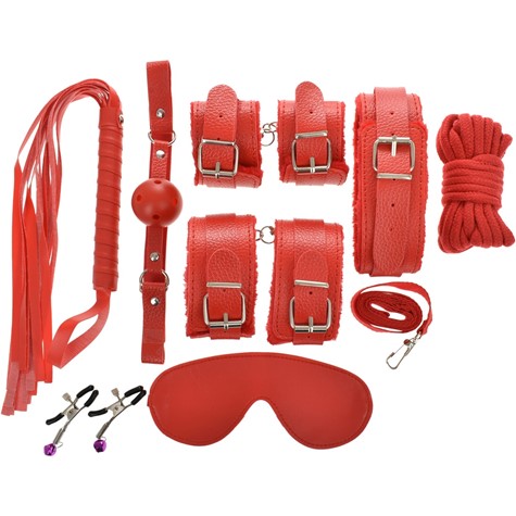 BDSM FUN PLAY SET 8 PIECES RED GUILTY TOYS