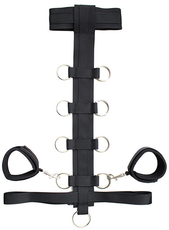 CUFFS RETENTION SYSTEM WITH EYE MASK BLACK GUILTY TOYS