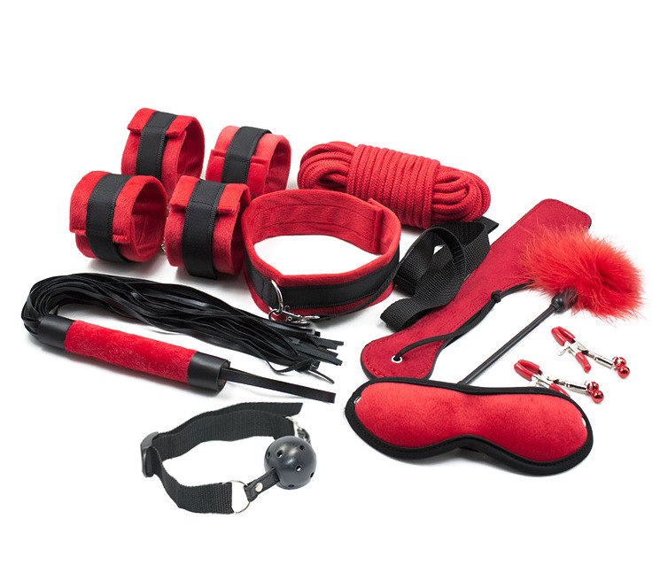 BDSM SOFT TOUCH SET 10 PIECES RED GUILTY TOYS