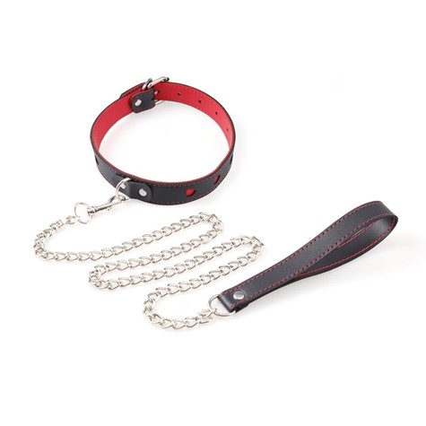 RED HEARTS LEASH AND COLLAR MOKKO TOYS