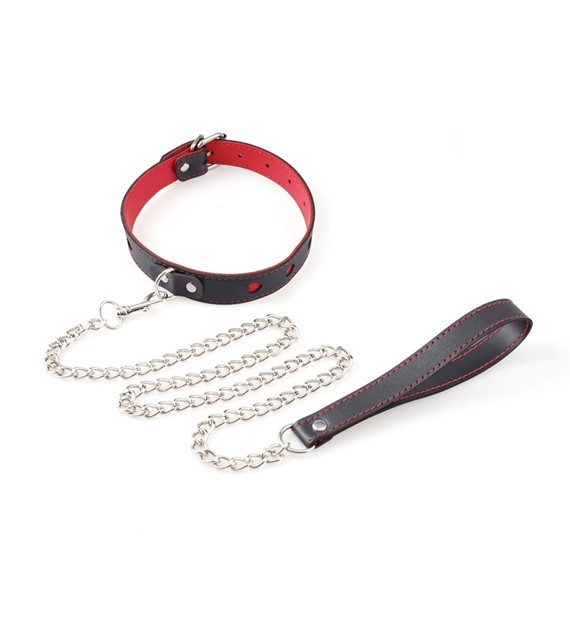 RED HEARTS LEASH AND COLLAR MOKKO TOYS