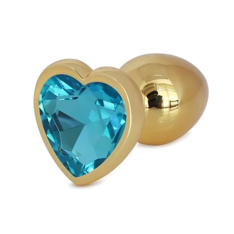 ANAL BUTTPLUG HEARTY LARGE GOLD/LIGHT BLUE PASSION LABS