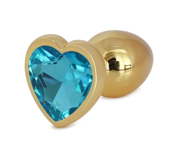 ANAL BUTTPLUG HEARTY LARGE GOLD/LIGHT BLUE PASSION LABS