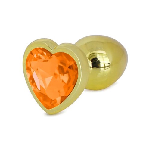 DOP ANAL HEARTY BUTTPLUG LARGE GOLD/ORANGE PASSION LABS