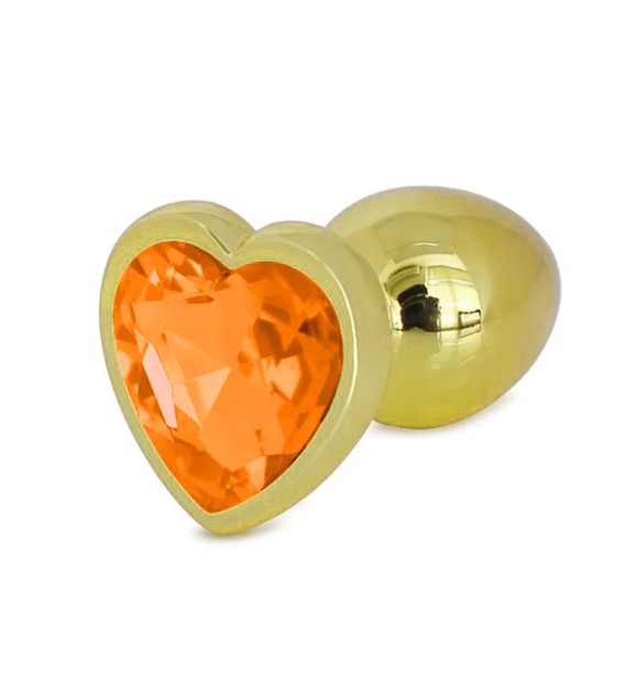 DOP ANAL HEARTY BUTTPLUG LARGE GOLD/ORANGE PASSION LABS