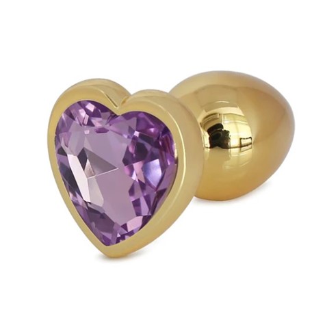 DOP ANAL HEARTY BUTTPLUG LARGE GOLD/LIGHT PURPLE PASSION LABS
