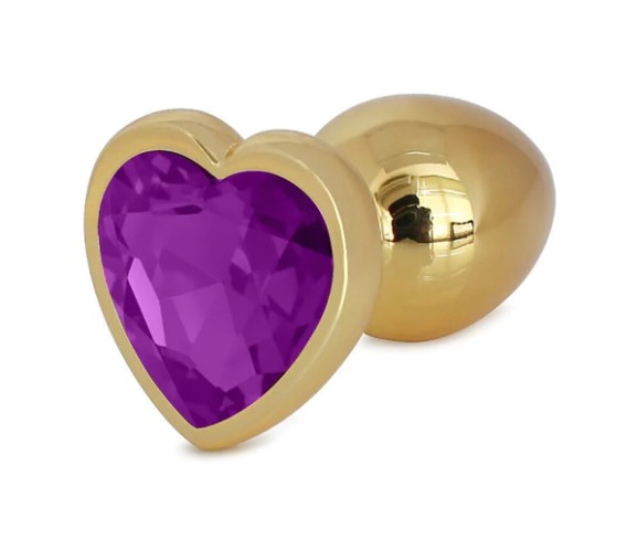 DOP ANAL HEARTY BUTTPLUG LARGE GOLD/PURPLE PASSION LABS
