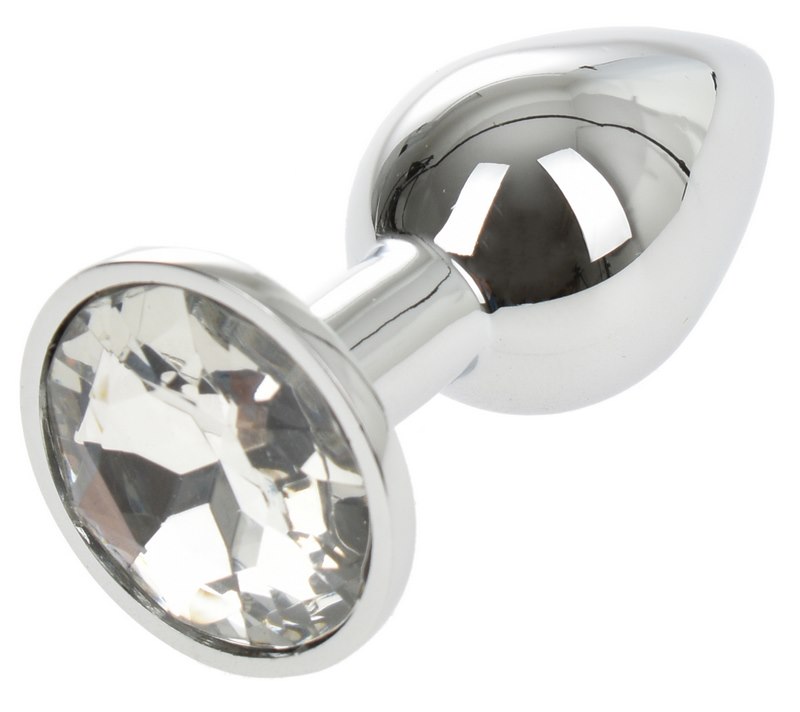 ANAL PLUG METALLIC BUTTPLUG SMALL SILVER/CLEAR PASSION LABS