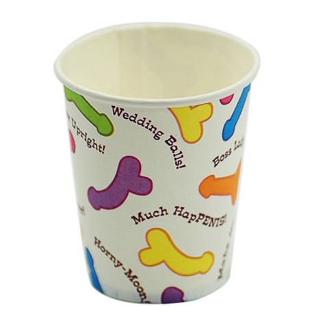 SET OF 6 CARDBOARD CUPS WITH FUNNY MESSAGES