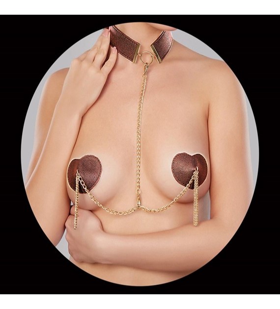 ZESTAW SEXY NIPPLE COVER AND CHOKER HEARTIES SET