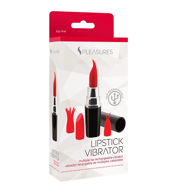 WIBRATOR LIPSTICK VIBRATOR - BLACK/RED