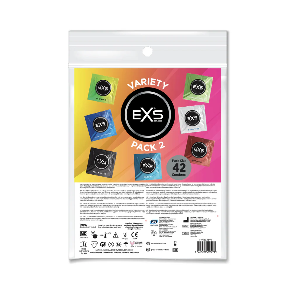 CONDOMS 42 QTY. EXS VARIETY PACK 2