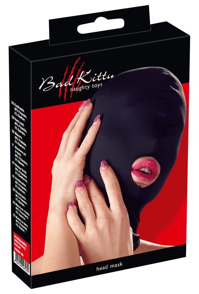 BIELIZNA BDSM HEAD MASK MOUTH BLACK BK