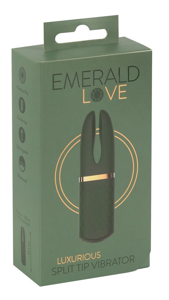 Luxurious Split Tip Vibrator Emerald Love
