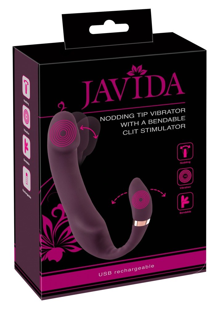 NODDING TIP VIBRATOR WITH BENDABLE CLIT STIMULATIO