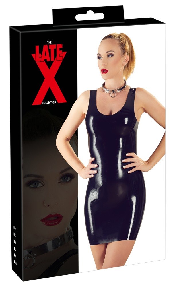 SUKIENKA LATEX MINI DRESS L