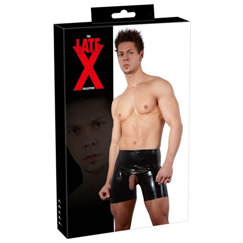 LATEX PANTS WITH PENIS/TESTICLE HOLE 2XL   