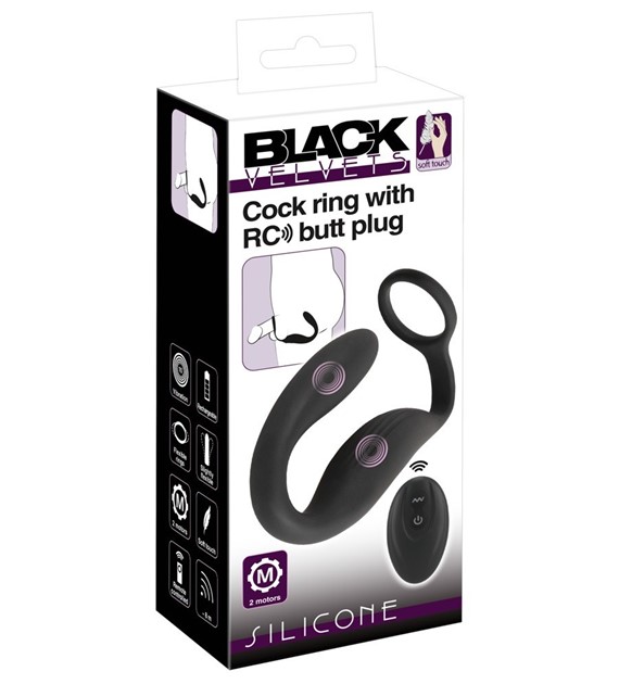 BLACK VELVETS COCK RING W BUTT