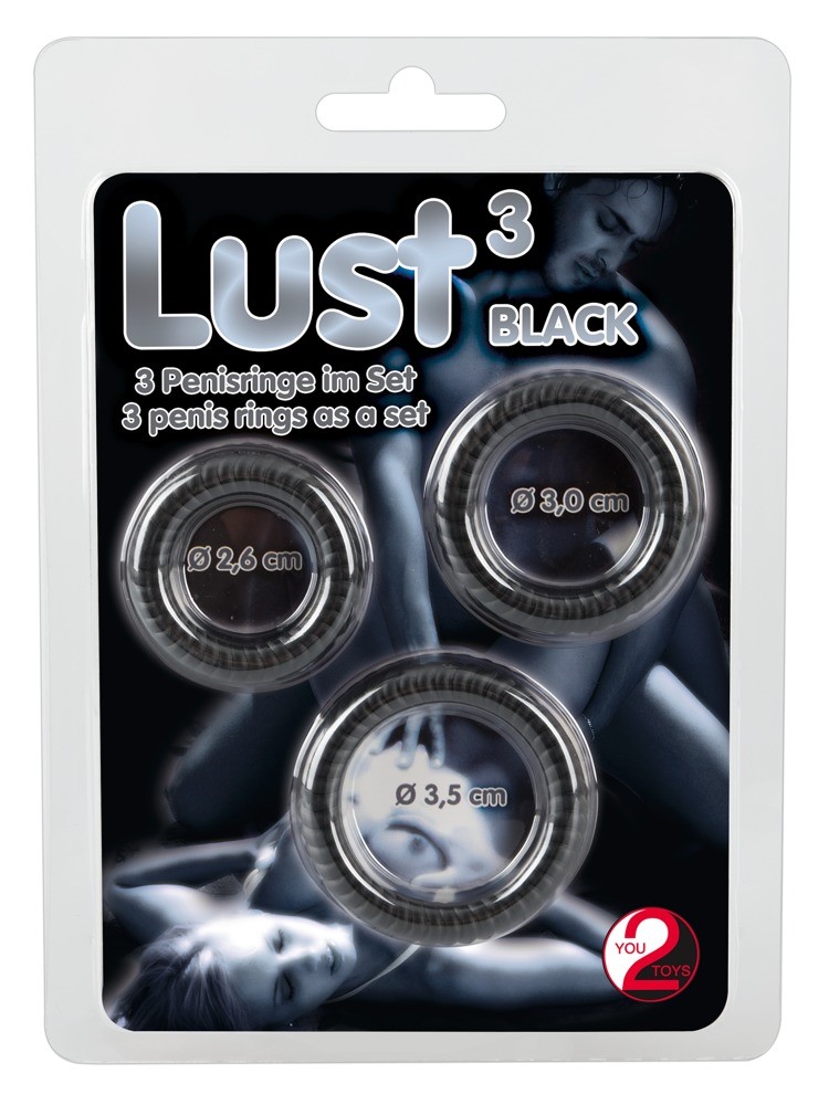 PIERŚCIEŃ LUST 3 COCK RINGS BLACK