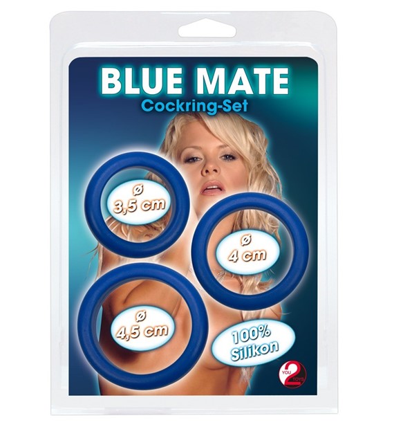 3 BLUE SILICONE RINGS 