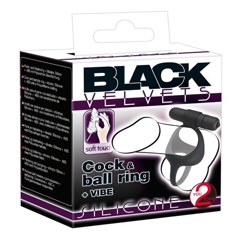 BLACK VELVETS COCK & BALL RING      