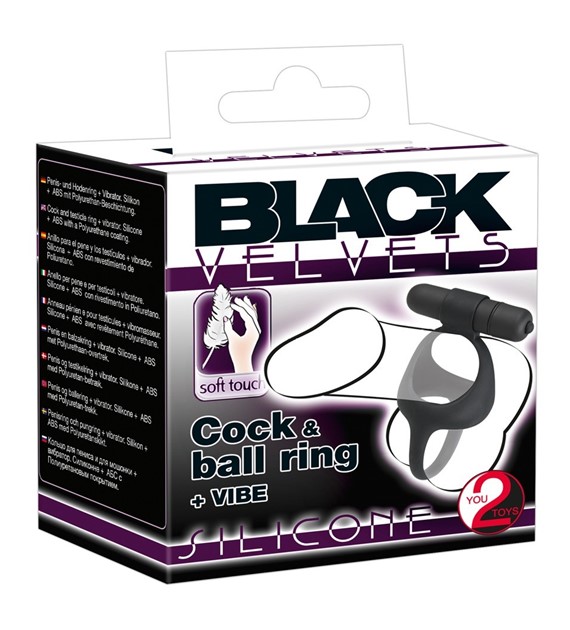 BLACK VELVETS COCK & BALL RING      