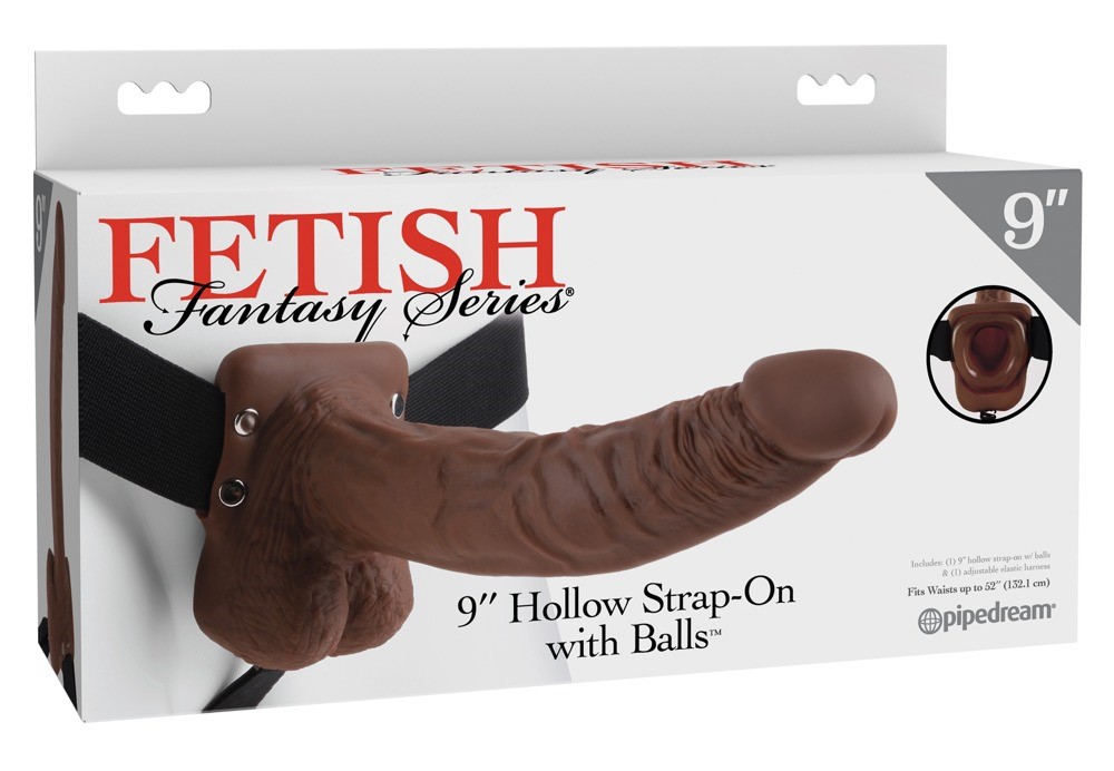 9  HOLLOW STRAP-ON WITH BALLS