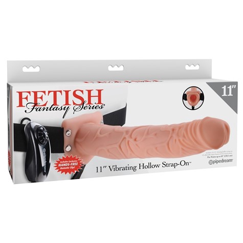 11 INCH VIBRATING HOLLOW STRAP-ON