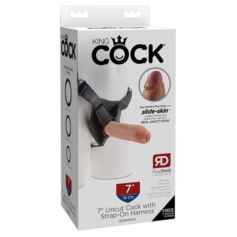 PROTEZA  7 Uncut Cock with Strap-On Harness