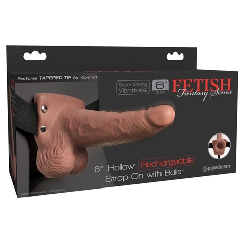 PROTEZ 6 Hollow Rechargeable Strap-on with Balls