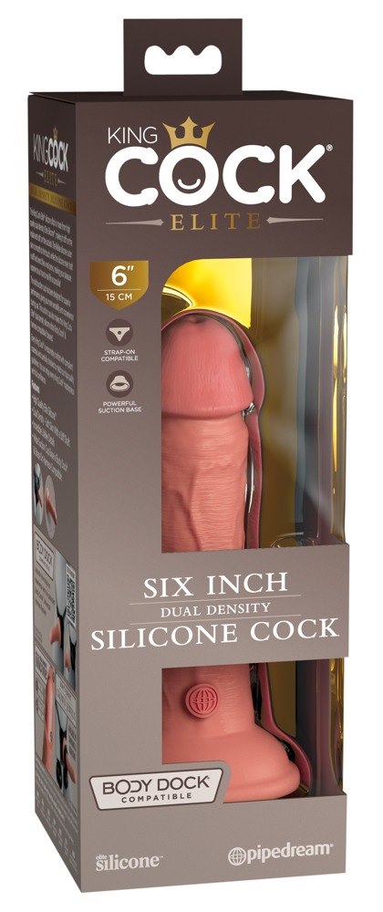 6  DUAL DENSITY SILICONE COCK