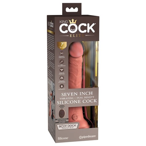 7  VIBRATING + DUAL DENSITY SILICONE COCK WITH REM